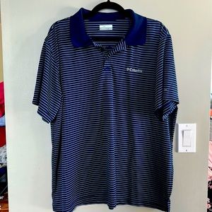 Columbia Navy/White Stripe Golf Shirt